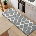 thumbnail image 5 of Gray Geometric Quatrefoil Pattern Kitchen Rug Mat,Kitchen Runner Rugs Non Skid Washable,Decorative Kitchen Floor Mats for Kitchen,Sink,Laundry,17"x47.2", 5 of 7