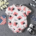 thumbnail image 2 of KAUOD Baby Short Sleeve Independence Day Romper for Boys Girls New Born American Flag Bodysuits Lightweight Clothing, 2 of 7
