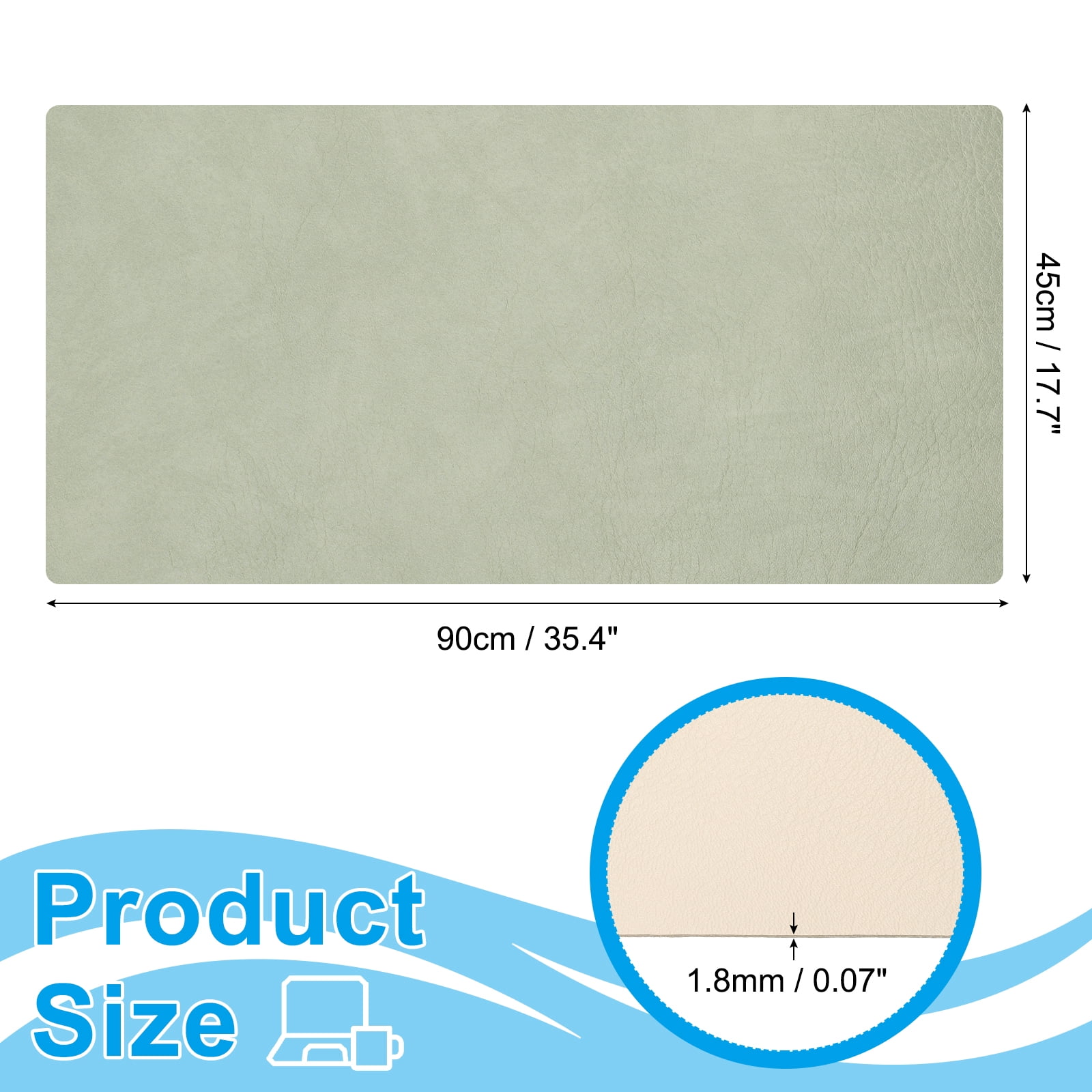 Uxcell 35.4" x 17.7" Leather Desk Pad Protector, 1Pcs Large Dual-Sided Desk Mat Waterproof Leather Mouse Pad for Laptop Computer Writing Desk Table Gaming Home, Light Green/Beige