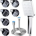 thumbnail image 1 of Stainless Steel Shower Panel, Chrome, Ergonomic Design For Detachable Handheld Shower, Multi-Function Shower System Ensures A Luxurious Experience, Anti-Clog Nozzles, 11.5 X 10 Cm, 1 of 5