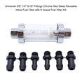 thumbnail image 2 of Universal 3/8'' 1/4'' 5/16'' Fittings Chrome Gas Glass Reusable Inline Fuel Filter with 6 Hoses Fuel Filter Kit, 2 of 7