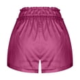 thumbnail image 4 of SEMPAI Women Satin Pajama Shorts Y2k Frill Elastic Waist Loose Fit Sleep Pj Shorts Comfy Ruffle Pajama Bottoms Loungewear, 4 of 4