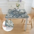 thumbnail image 2 of WERPE Bohemian Teal Mandala Table Cover, Square Tablecloth, Wrinkle Resistant, Oil Resistant, Washable white, 2 of 7