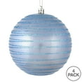 thumbnail image 2 of Vickerman 4.75" Lilac Candy Finish Ball Ornament with Glitter Lines, 4 per Bag, 2 of 2