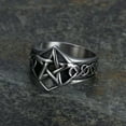 thumbnail image 2 of GKNET Mens Celtic Wiccan Pagan Pentagram Star Ring Stainless Steel Size 7-13-10-Silver, 2 of 6