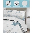 thumbnail image 3 of Quilts Queen Size Bedding Set, Starfish Coastal Reversible Summer Quilt 3 Pieces, Nautical Summer Beach Coral Shell Seaside Lightweight Bedspreads Coverlets with 2 Pillow Shams for All Seasons, 3 of 5