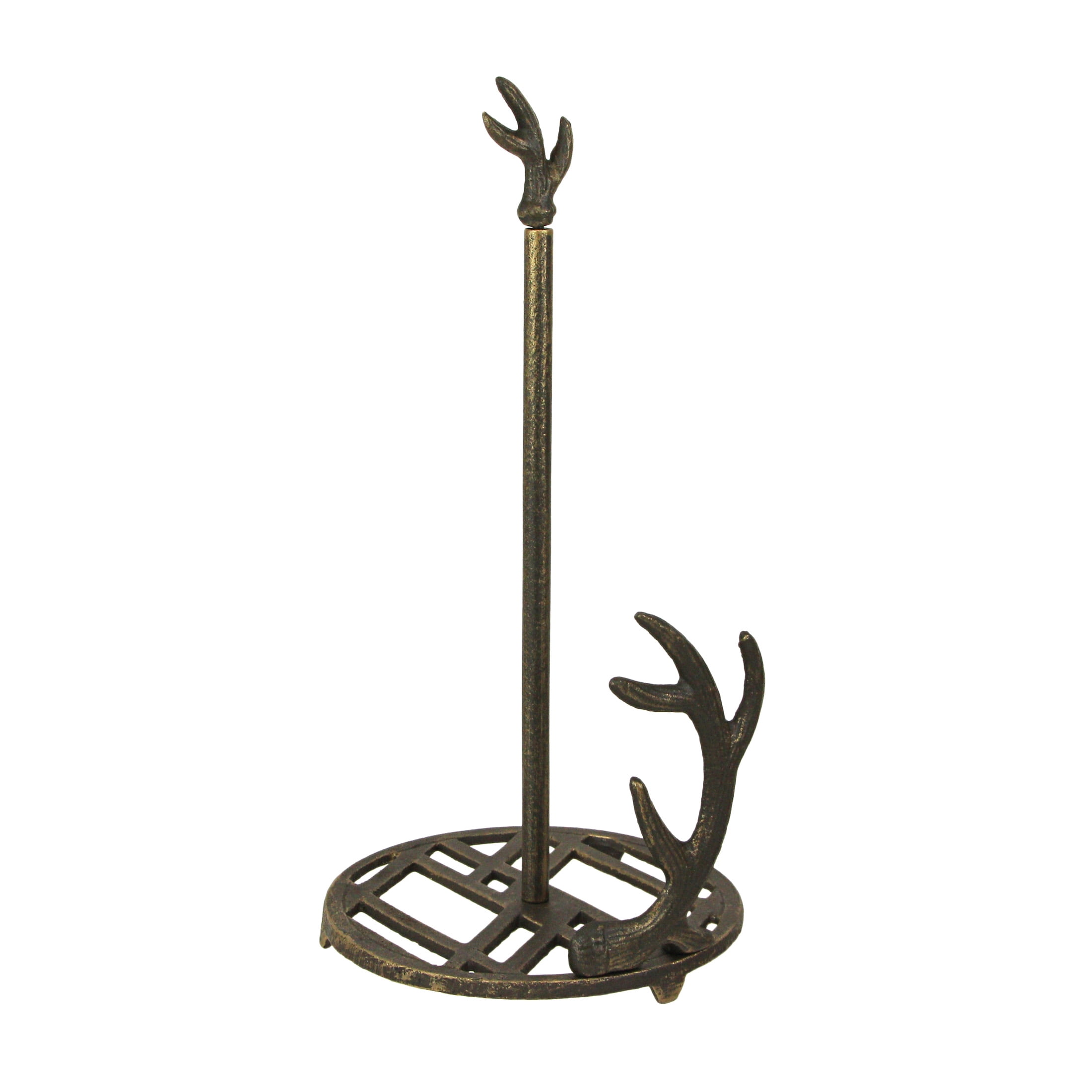Zeckos Brown Cast Iron Antler Paper Towel Holder Kitchen Decor