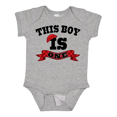 

Inktastic 1st Birthday Buffalo Plaid Lumberjack Gift Baby Boy Bodysuit
