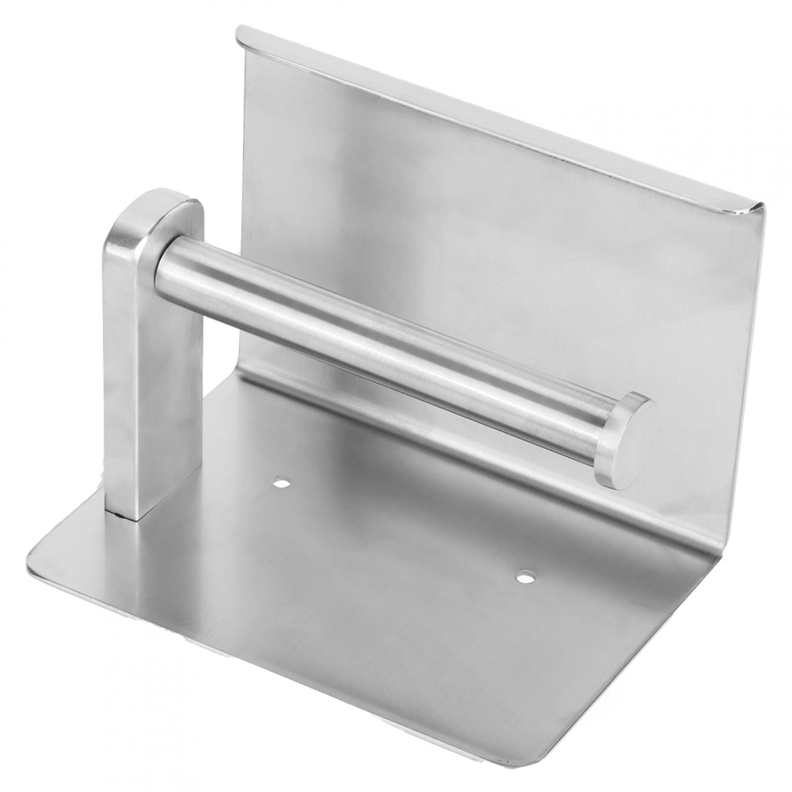 YAHHU Brushed Toilet Paper Holder Stainless Steel Tissue Paper Towel Rack with Phone Shelf, Modern Wall Mounted or Self Adhesive Roll Dispenser (5.91 inches / 15 cm)