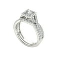 thumbnail image 2 of 1 Carat T.W. Diamond Criss-Cross Shank Single Halo 14kt White Gold Engagement Ring Set, 2 of 5