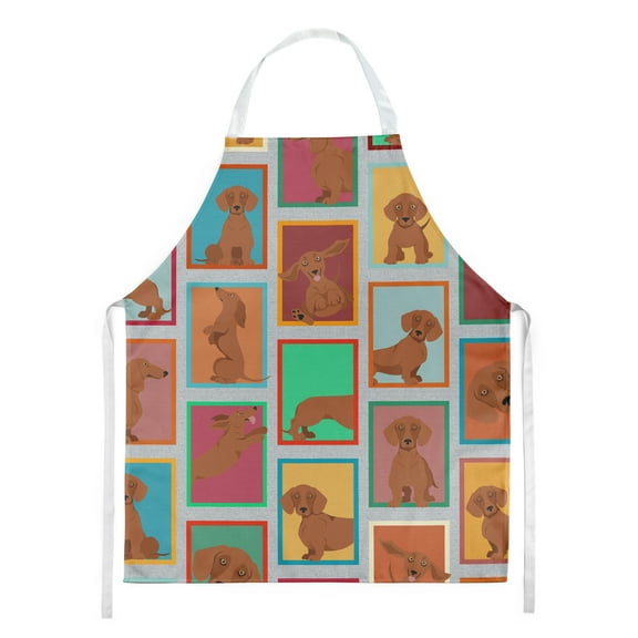 Lots of Red Dachshund Apron 27 in x 30 in