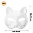 thumbnail image 2 of Máscara Therian Awleynz con forma de gato blanco para pintar, 15 unidades con correa de papel, 2 of 9