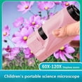 thumbnail image 4 of Vogacara 60X-120X Microscopio para niños Lente con para adolescentes Lupa de bolsillo de mano Niños Niñas Cumpleaños Equipo de juguete Juguetes Educativos rosa Vogacara FN001598-02, 4 of 6