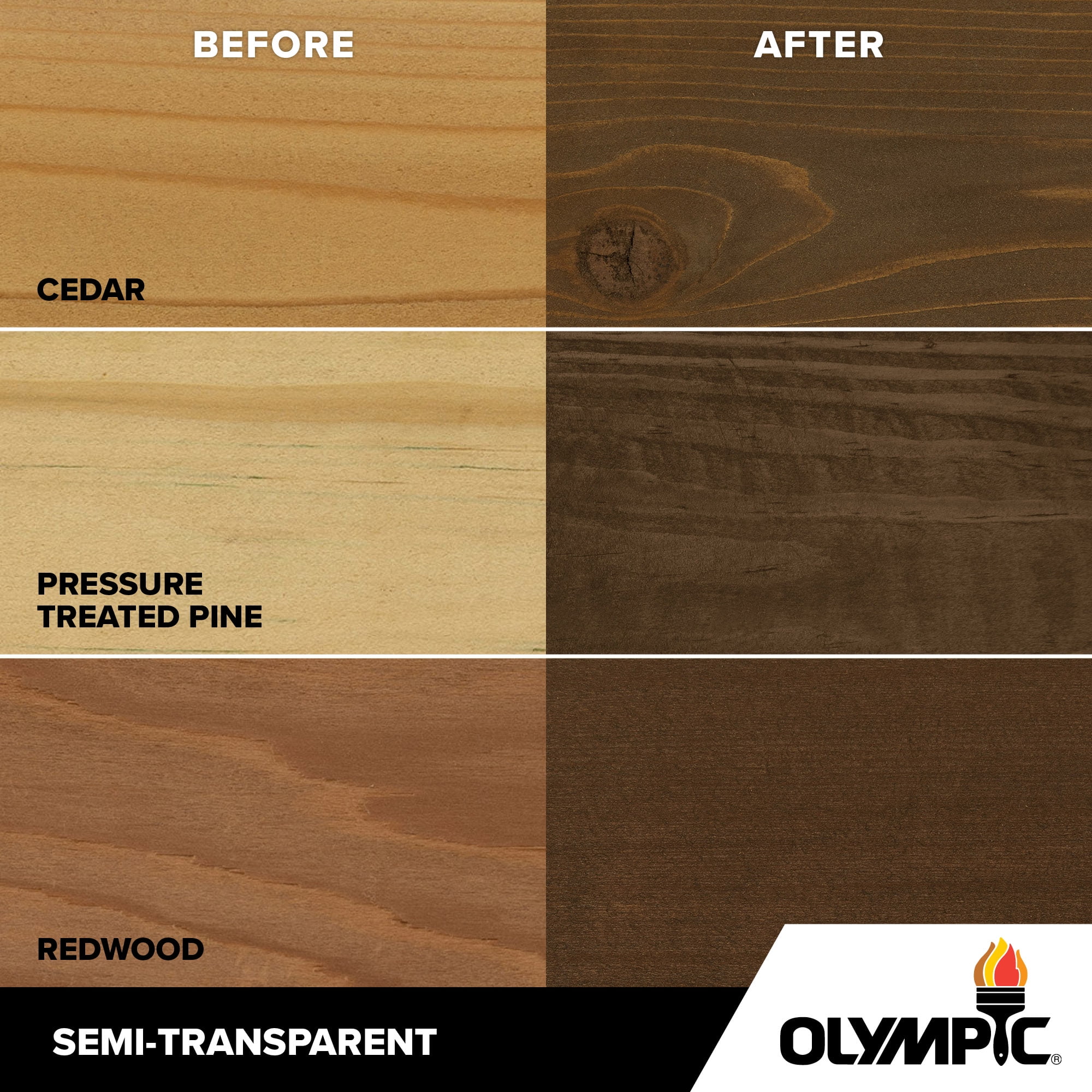 Olympic Elite 1 Gallon ST-2015 Espresso Semi-Transparent Exterior Stain and Sealer in One Low VOC