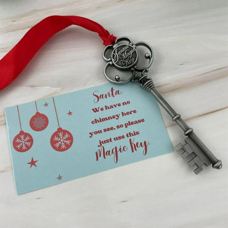 Santa's Key for House with No Chimney Ornament, Christmas Ornament,  Skeleton Key Santa Key, Santa Claus Decoration, 