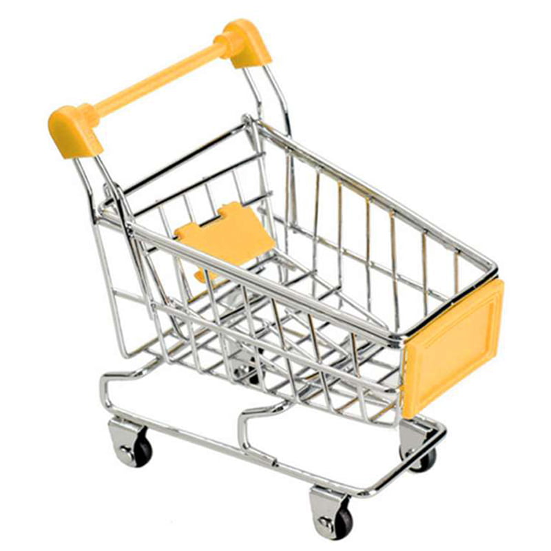 New Mini Trolley Toy Supermarket Utility Carts Storage Shopping Cart Basket DD