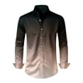 thumbnail image 3 of CLOISE Cute Tops for Men Trendy Big and Tall Collared Shirt Gradient Long Sleeve Pullover Outfits Clothes Rose Gold 2XL, 3 of 8