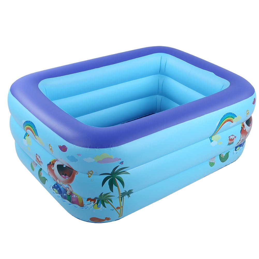 Rewera 125x95x48cm 3‑Circle Portable Home Garden Courtyard Inflatable Swimming Pool for Children Kid