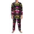 thumbnail image 3 of Daiia Monstrous Cartoon Characters for Men's Long-Sleeved Pajama Set – Soft & Comfortable Sleepwear Button-Up Pajamas Cozy Lounge Wear-Medium, 3 of 7