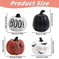 thumbnail image 3 of Clearance Halloween Decor Under $6 Halloween Pumpkin Decorations Resin Figurines Black White Orange Pumpkin Statues For Tabletop Garden Shelf Mantel Creepy Holiday Decor Prop For Indoor Outdoor,1PC, 3 of 9