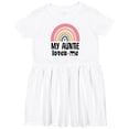 thumbnail image 3 of Inktastic My Auntie Loves Me Niece Rainbow Girls Toddler Dress, 3 of 5
