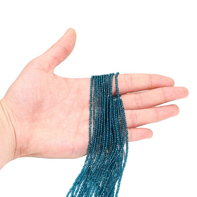 SPRING String Beads Glossy DIY Bracelets Diameter 2MM Necklaces Small Pendants Peacock blue