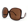 thumbnail image 5 of Womens Oversized Butterfly Swan Drop Temple Plastic Sunglasses Tortoise - Brown, 5 of 7