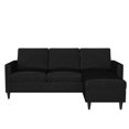 thumbnail image 4 of DHP Cooper Reversible Sectional Sofa, Black Velvet, 4 of 9