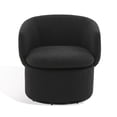 thumbnail image 2 of SAFAVIEH Couture Phyllis Modern Boucle Solid Swivel Armchair, Black, 2 of 8