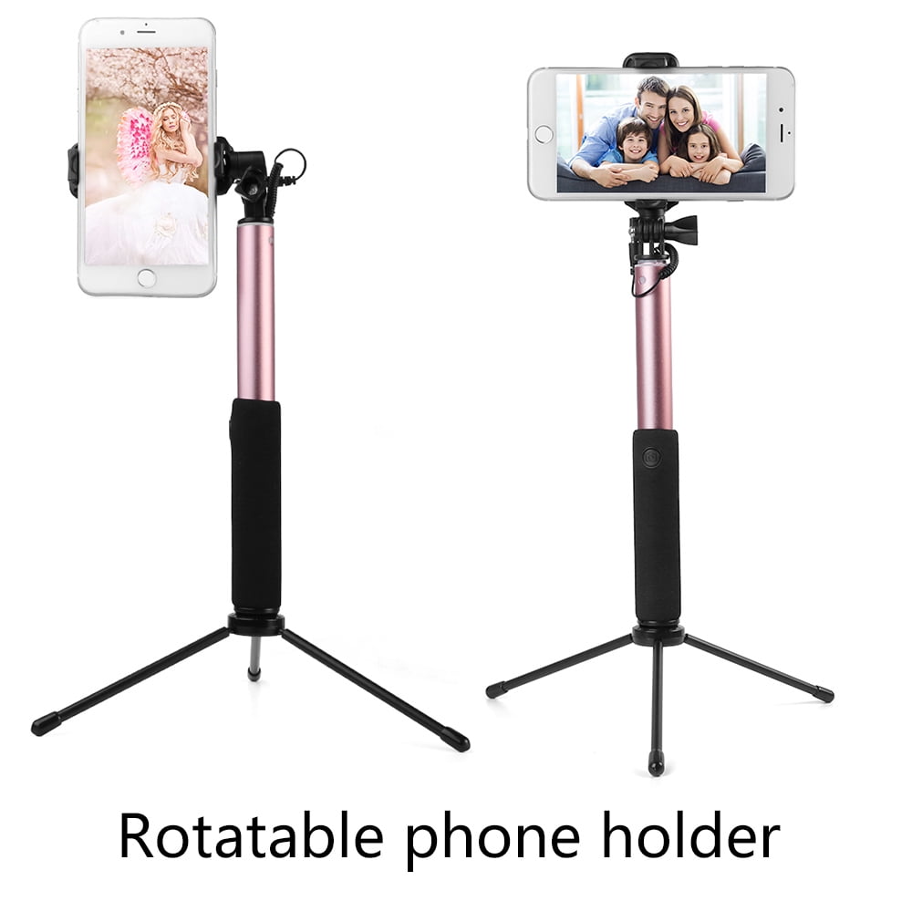 BUNDLE: Kona Vegan Leather Folio Wallet Case (Blue) & Selfie Stick Mini Tripod 2.0 (Rose) for Apple iPhone XS / X - Kickstand, Card Slots, Car Mount Compatible, Magnetic Closure