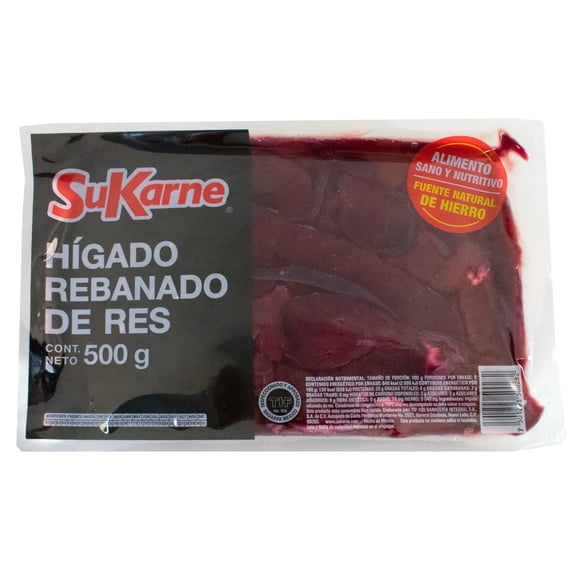 Hígado De Res Sukarne Rebanado Congelado 500 G