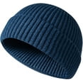 thumbnail image 2 of Morttic Trawler Beanie Hats Knit Cuff Beanie Roll-Up Edge Skull Cap Fisherman Beanie for Men Women (Dark Blue), 2 of 6