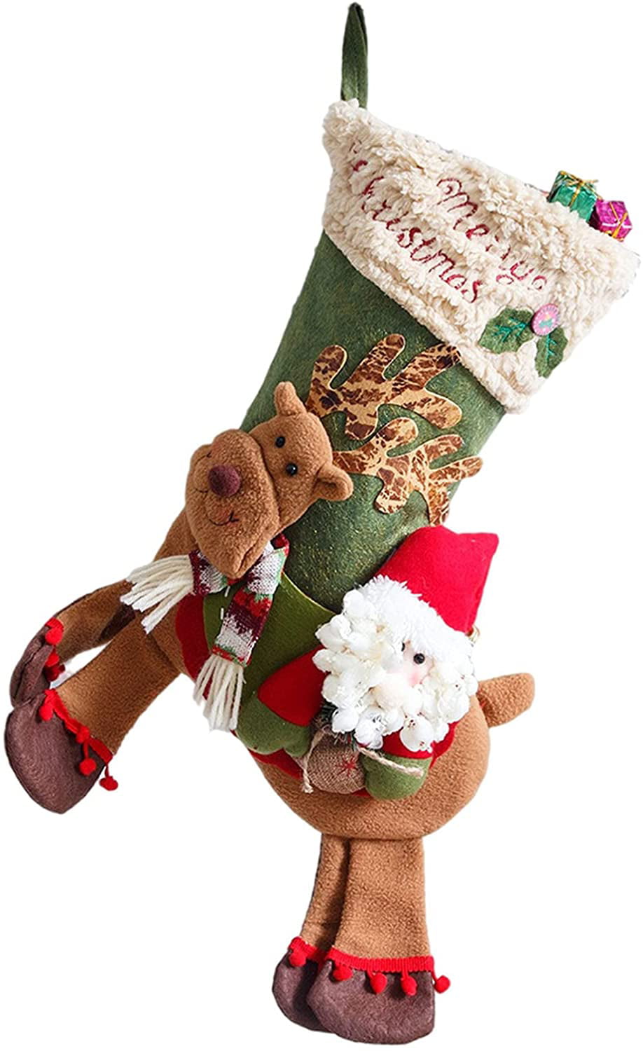 Snowman and Elk Decorations xmas 6 piece Kids & Gifts Details about   Christmas Stockings Santa 