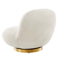 thumbnail image 5 of Swivel Accent Chair, Gold Ivory, Fabric, Modern Contemporary, Living Lounge Cafe Room Hotel Lobby Hospitality, 5 of 8