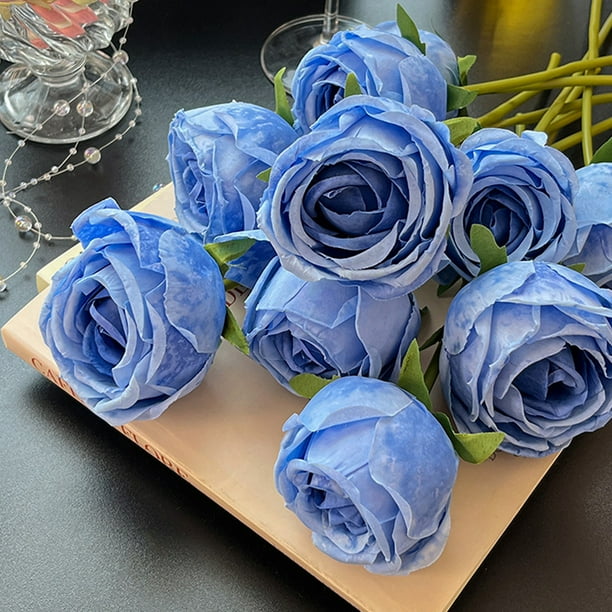 Rosa artificial azul, decoración del Día de la Madre, flores artificiales del Día de San Valentín