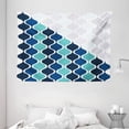 thumbnail image 1 of Abstract Tapestry, Wavy Curved Tone Stripes with Spiral Swirl Lines Arabesque Pattern, Wall Hanging for Bedroom Living Room Dorm Decor, 80W X 60L Inches, Turquoise Indigo Dark Blue, by Ambesonne, 1 of 2