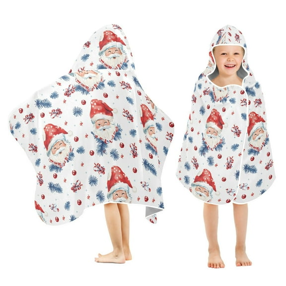 joogoo Cute Christmas Santa Claus Kids Hooded Beach Towel Baby Bath Towel 23.5"x50"