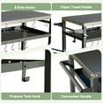thumbnail image 4 of 3-Shelf Outdoor Grill Table, Grill Cart Outdoor with Wheels, Pizza Oven and Food Prep Table, Blackstone Table with Stainless Steel Tabletop, Grill Stand for Blackstone Griddle for Outside Bbq, 4 of 7