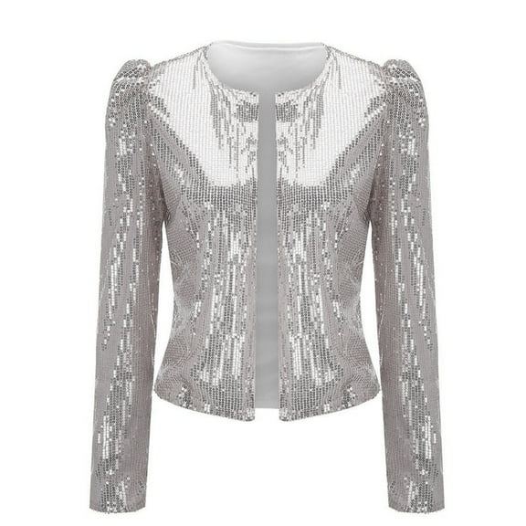Women's Casual Jackets 2025 Women Casual Fashion Sequin Sequins Sparkling Cardigan Jacket