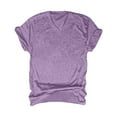 thumbnail image 6 of Icvfdpl Summer Casual T Shirts Tops For Women Cap Sleeve Top V Neck Solid Color Tshirt Loose Fit Blouse Stylish Female Tee Shirt, 6 of 7