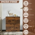 thumbnail image 5 of 4-Drawer Dresser Cabinet, Modern Wooden Cabinet of Drawers, Storage Chest for Kids Room, Storage Cabinet for Bedroom, Simple Home Furniture for Storing Clothes, Cosmetics, Rustic Brown, D9195, 5 of 10