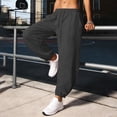 thumbnail image 3 of Womens Pants Jogging Pants Sports Pants with Pockets Loose Bottom Mid Waist Exercise Casual Pants, 3 of 7