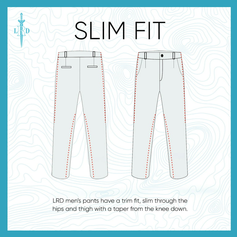 LRD Mens Slim Fit Performance Stretch Golf Pants - 30 x 28 Khaki