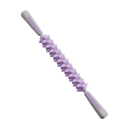 OCCOA Spiky Massage Roller Stick for Muscle Relief Deep Tissue Trigger Point Bar Portable Leg Calf Back Release Tool for Gym Yoga Recovery Purple