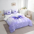 thumbnail image 3 of Castle Fairy Purple Crystal Butterfly 7-Piece Bedding Comforter Set for Girls Boys Teens,Abstract Gradient King Bedding Sets,Dreamy Princess Ultra Soft Bed Sheets,Microfiber Bedroom Decor, 3 of 8