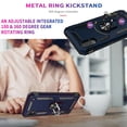 thumbnail image 4 of for Samsung Galaxy A20S (NOT Fit Samsung A20/A20E) with Temper Glass Phone Case Ring Magnet Mount Ready Slip Guard Grids Pattern Kickstand Hybrid Slim Shock Bumper Cover (Navy), 4 of 4