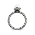 thumbnail image 3 of Bague en Perles de Culture d'Eau Douce en Argent Sterling Plaqué Ruthénium Noir, 3 of 4