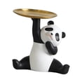 thumbnail image 4 of Estatua de panda con bandeja, figura de resina, regalo de inauguración de la casa, obra de arte, adorno de escritorio, linda escultura de panda para Bandeja de panda, 4 of 8