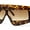Tortoise - Brown, variant on Womens Flat Top Thick Plastic Shield Rectangle Retro Futurism Sunglasses Beige Green - Black