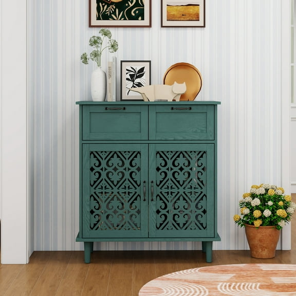 2 Door 2 Drawer Cabinet, American Furniture, Suitable for Bedroom, Living Room, Study